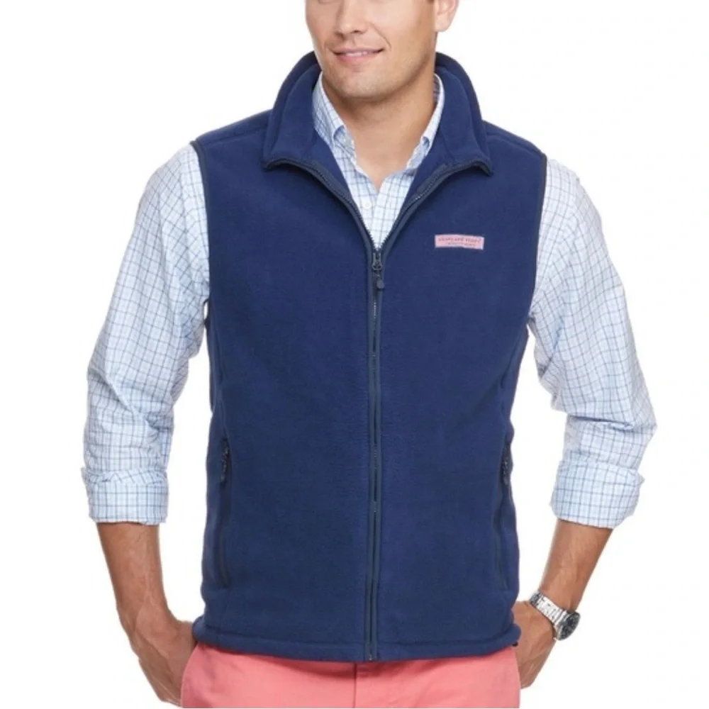 Vineyard Vines Men's Blue Fleece Vest